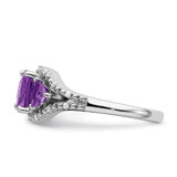 14k White Gold Amethyst and Diamond Ring - RM-7D0402D4-9160