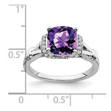 14k White Gold Amethyst and Diamond Ring - RM-D6963467-8894