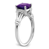 14k White Gold Amethyst and Diamond Ring - RM-D6963467-8894
