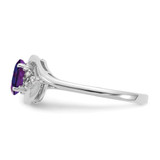 14k White Gold Amethyst and Diamond Ring - XB-D8C59A9D-6271