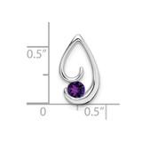 14k White Gold Amethyst Chain Slide - PM-6042018D-4422