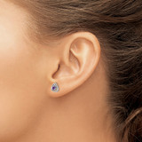 14k White Gold Amethyst Post Earrings - EM-A502E66B-8392