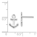 14K White Gold Anchor Post Earrings
