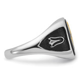 14k White Gold and Gold-plated Polished and Textured with Black Enamel and Onyx Masonic Ring