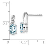 14K White Gold Aquamarine and Diamond Earrings
