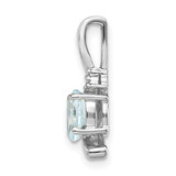 14k White Gold Aquamarine and Diamond Pendant - XB-3353039F-7134