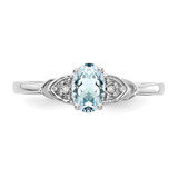 14k White Gold Aquamarine and Diamond Ring - XB-70B47AB8-4813