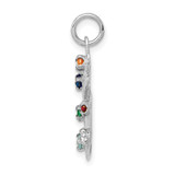 14k White Gold Artist Palette with CZ Stones Charm