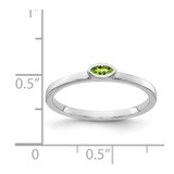 14k White Gold Bezel-set Marquise Peridot Ring