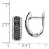 14k White Gold Black and White Diamond Hinged Hoop Earrings - EM-5FB45E02-4708