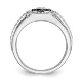 14k White Gold Black and White Diamond Mens Ring - RM-448EA569-7298