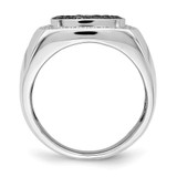 14k White Gold Black and White Diamond Mens Ring - RM-807B2A97-6100