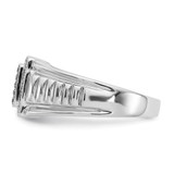 14k White Gold Black and White Diamond Mens Ring - RM-B4AF0292-8535