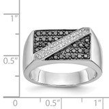 14k White Gold Black and White Diamond Mens Ring - RM-CE335892-1372