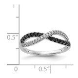 14k White Gold Black and White Diamond Twisted Ring