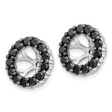 14k White Gold Black Diamond Earring Jackets - EJ-AAD48A11-3180