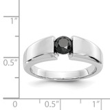 14k White Gold Black Diamond Mens Ring - RM-4F72DB74-6394