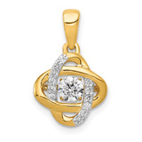 14k 1/3 carat Lab Grown Diamond VS/SI+ G+ Complete Vibrant Fashion Love Knot Pendant