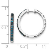 14k White Gold Blue Diamond 2.2mm Hinged Hoops