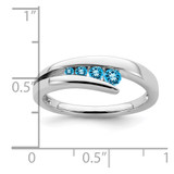 14k White Gold Blue Topaz 4-stone Ring
