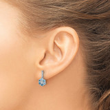 14k White Gold Blue Topaz and Diamond Earrings - EM-4861E611-3114