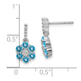 14k White Gold Blue Topaz and Diamond Earrings - EM-4861E611-3114