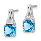 14k White Gold Blue Topaz and Diamond Earrings - EM-B9377F79-3853