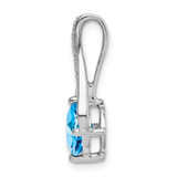 14k White Gold Blue Topaz and Diamond Pendant - PM-01A05161-1038