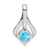 14k White Gold Blue Topaz and Diamond Pendant - PM-01A05161-1038
