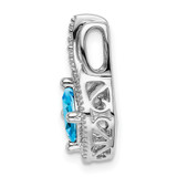 14k White Gold Blue Topaz and Diamond Pendant - PM-A1B90676-2633