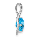 14k White Gold Blue Topaz and Diamond Pendant - PM-B1E0A54B-3753