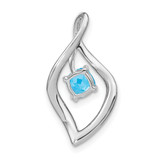 14k White Gold Blue Topaz and Diamond Pendant - PM-D950935C-6338