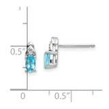14k White Gold Blue Topaz and Diamond Post Earrings - XB-1C444431-6948