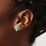 14k White Gold Blue Topaz and Diamond Post Earrings - XB-ADA34584-5918