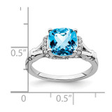 14k White Gold Blue Topaz and Diamond Ring - RM-47458793-2073