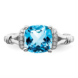 14k White Gold Blue Topaz and Diamond Ring - RM-47458793-2073