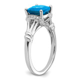 14k White Gold Blue Topaz and Diamond Ring - RM-47458793-2073