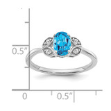 14k White Gold Blue Topaz and Diamond Ring - RM-704C01D9-7326
