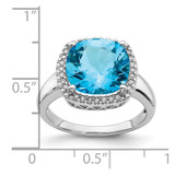 14k White Gold Blue Topaz and Diamond Ring - RM-8E9C13B1-1133