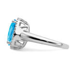 14k White Gold Blue Topaz and Diamond Ring - RM-8E9C13B1-1133