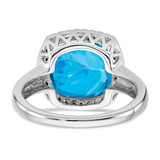 14k White Gold Blue Topaz and Diamond Ring - RM-8E9C13B1-1133