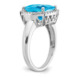 14k White Gold Blue Topaz and Diamond Ring - RM-8E9C13B1-1133
