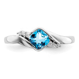 14k White Gold Blue Topaz and Diamond Ring - RM-8F918FE8-5723