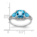 14k White Gold Blue Topaz and Diamond Ring - RM-EC136D9B-9979