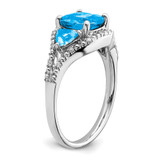 14k White Gold Blue Topaz and Diamond Ring - RM-EC136D9B-9979