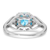 14k White Gold Blue Topaz and Diamond Ring - RM-F5347E7E-7601