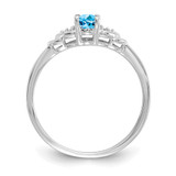 14k White Gold Blue Topaz and Diamond Ring - XB-7A4635F5-8591