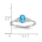 14k White Gold Blue Topaz and Diamond Ring - XB-7A4635F5-8591