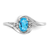 14k White Gold Blue Topaz and Diamond Ring - XB-FC7D74B4-1485
