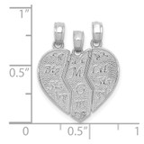 14k White Gold Break-apart BIG SIS-MOM-LIL SIS Charm